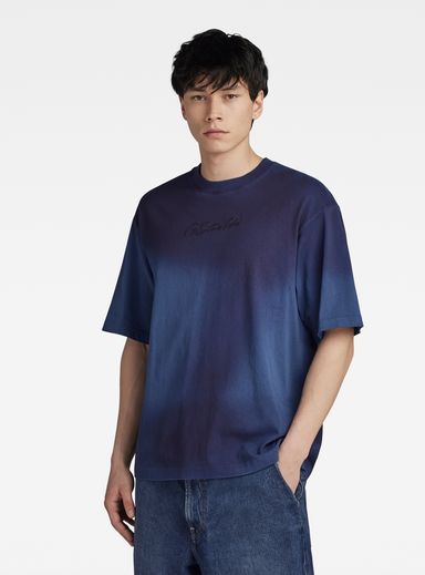 Hand Sprayed Boxy T-Shirt | ミディアムブルー | G-Star RAW® JP